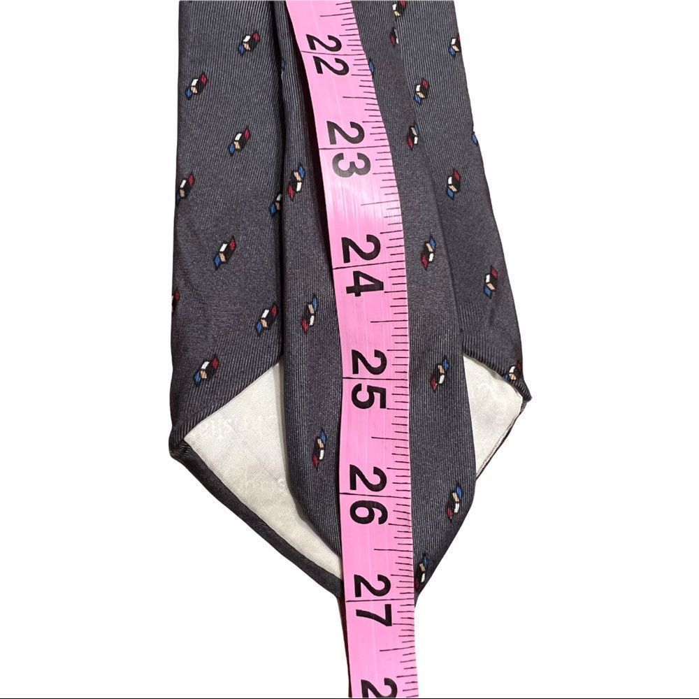 Christian Dior Steel Blue Geometric 3D Shapes Silk Tie - Picture 5 of 7